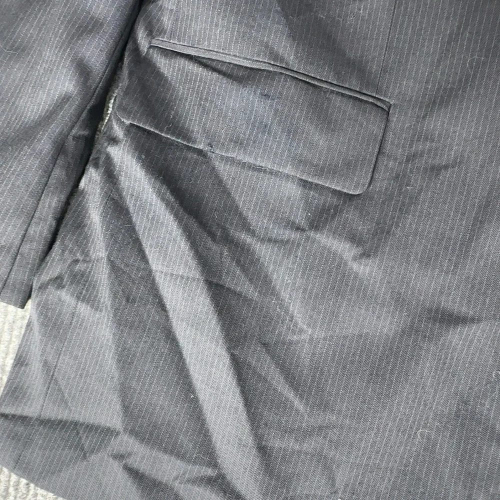 Banana Republic Pinstripe Blazer Mens 46R Navy Blue Wool Blend‎ Suit Jacket